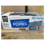 300-Piece Clear Plastic Forks Set