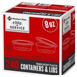 8 Oz Plastic Deli Containers & Lids, 240 Ct