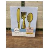 Tableluxe 180 Assorted Gold Plastic Cutlery Set