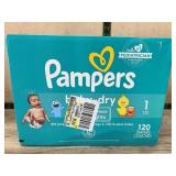 Pampers Baby Dry Diapers Size 1, 120 Count