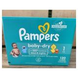 Pampers Baby-Dry Size 1 Diapers, 120 Count