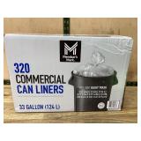 320 Commercial Can Liners, 33 Gallon