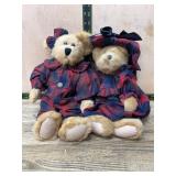 Boyds Bears Plaid Dressed Plush Pair