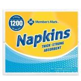 Member's Mark 1-Ply Everyday Napkins, 1200 Ct