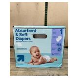 Up & Up Size 1 Diapers, 168 Count, SuperAbsorb