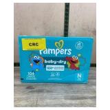 Pampers Baby Dry Diapers Size N, 104 Count