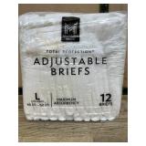 Adjustable Briefs L 12 Pack, 45-62 Inch Waist