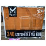Translucent Plastic 32oz Containers and Lids