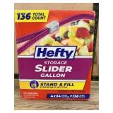 Hefty Storage Slider Gallon Bags 136 Count