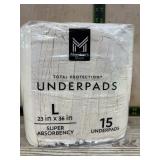 Large Underpads 23x36in 15 Count Super Absorbency