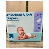 Up & Up Size 1 Diapers, 168 Count, 8-14 lb