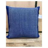 Blue and White Woven Throw Pillow 18x18in