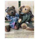 Boyds Bears in Plaid and Green Outfts