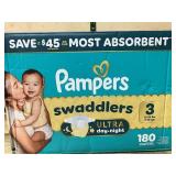Pampers Swaddlers Diapers Size 3, 180 Ct