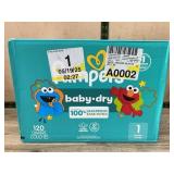 Pampers Baby Dry Diapers Size 1, 120 Count