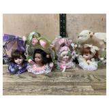 Porcelain Doll Head Wall Hangings, Set of 4