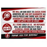 All items sold As-Is