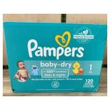 Pampers Baby-Dry Diapers Size 1, 120 Count
