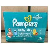 Pampers Baby-Dry Size 1 Diapers, 120 Count