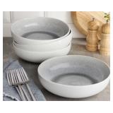4-Piece Grey Stoneware Pasta Bowls Set