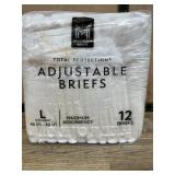 Adult Adjustable Briefs L 12-Pack, Max Absorbency