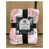 Pink ghost Print Recycled Polyester Throw