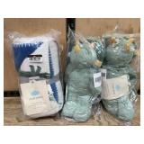 Cloud Island Plush Dinos and Blanket Set
