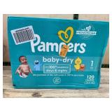 Pampers Baby-Dry Diapers Size 1, 120 Pack