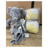 Elephant Plush, Baby Blanket Set