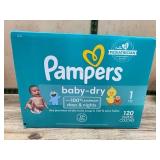 Pampers Baby-Dry Size 1 Diapers, 120 Count