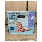 Up & Up Size 1 Diapers, 168 Count Box