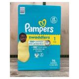 Pampers Swaddlers Size 1 Diapers, 96 Count