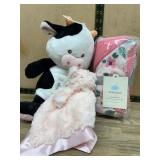 Cloud Island Plush Cow Blanket and Lovey Set