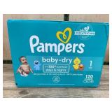 Pampers Baby-Dry Size 1 Diapers 120 Count