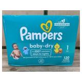 Pampers Baby-Dry Diapers Size 1, 120 Count