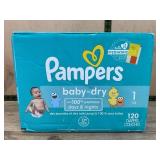 Pampers Baby-Dry Size 1 Diapers, 120 Count