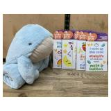 Blue Plush whalewith Baby Grin Stickers