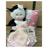Plush Cow Toy, Pig Security Blanket, Baby Blanket