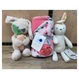 Plush Bunny Toys with Blanket Set