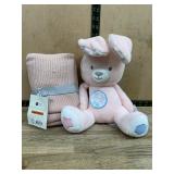 Pink Plush Bunny and Blanket Gift Set