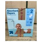 Up & Up Size 2 Diapers 162 Count Unopened Box