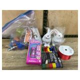 Toys, Decor, Clay, and Ribbon Lot