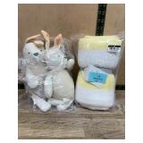 Plush Bunny Doll Set And Soft Blanket Pair