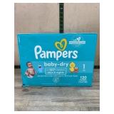 Pampers Baby-Dry Diapers Size 1, 120 Count