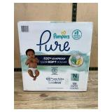Pampers Pure Diapers, Size N, 128 Count