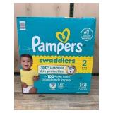 Pampers Swaddlers Diapers Size 2, 148 Count