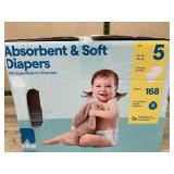 Size 5 Diapers 168 Pack Up to 12 Hours Leak Protec