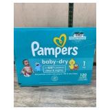 Pampers Baby-Dry Diapers Size 1, 120 Count