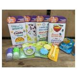 Baby Grin Baby Gift Lot: Stickers, Rattle, Utensil