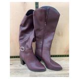 Brown Tall Heeled Boots, size 9
